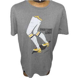 Just Keep Livin T-Shirt Unisex L Grey Crewneck Skater Retro Everything Lends